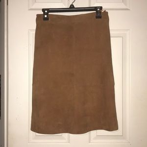 Suede A-line skirt